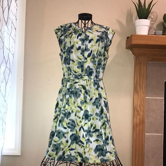 Joe Fresh Green Print Dress - Size Medium - Picture 1 of 8